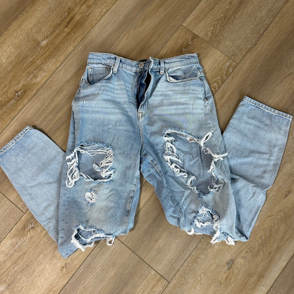Distressed Light Blue Jeans